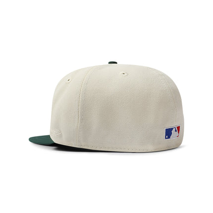 New Era 5950 Dodgers Upside Down LA World Series Hat - Chrome/Green - denim exchange