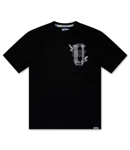 UNDERRATED CLIQUE ROLLS TEE - BLACK UNDERRATED