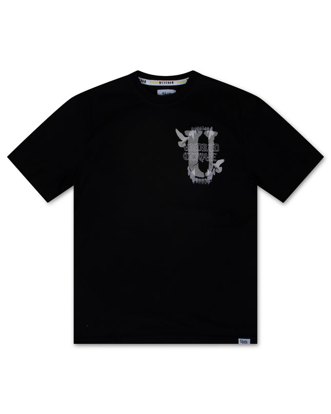 UNDERRATED CLIQUE ROLLS TEE - BLACK UNDERRATED