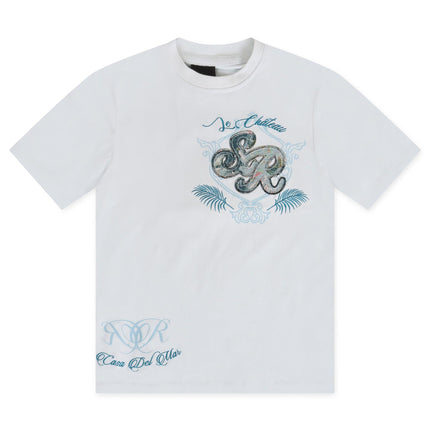 SMOKE RISE TAPESTRY SS TEE -  BLUE SMOKE RISE