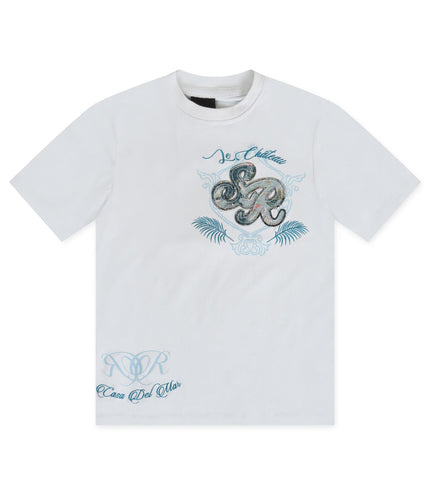 SMOKE RISE TAPESTRY SS TEE -  BLUE SMOKE RISE