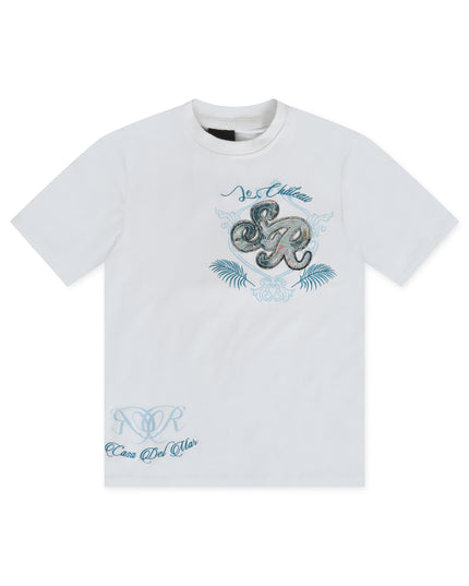 SMOKE RISE TAPESTRY SS TEE -  BLUE
