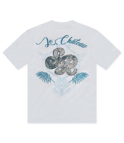 SMOKE RISE TAPESTRY SS TEE -  BLUE SMOKE RISE