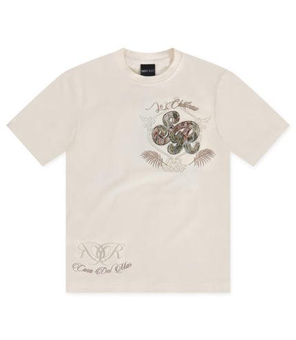 SMOKE RISE TAPESTRY SS TEE -  CHALK SMOKE RISE