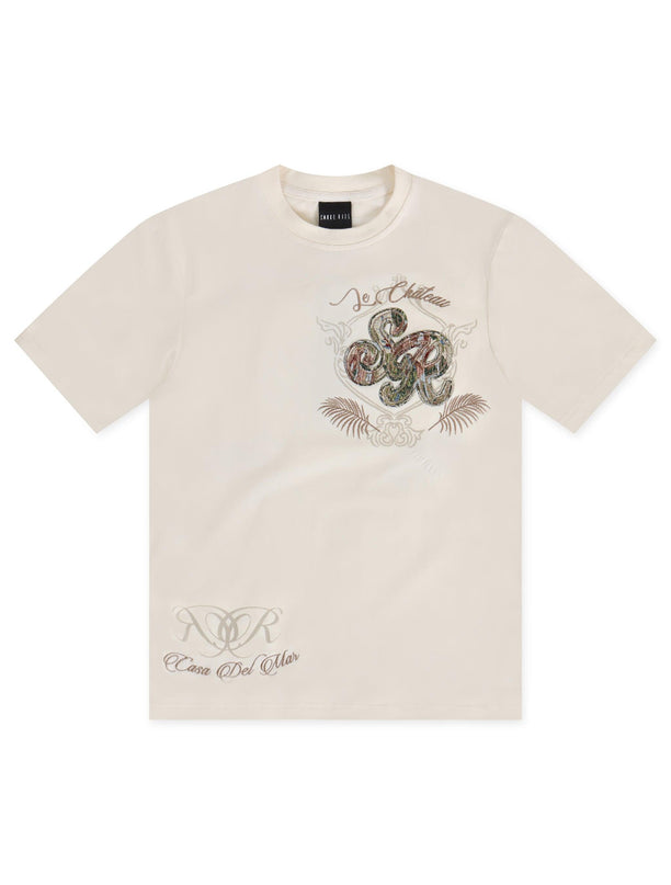 SMOKE RISE TAPESTRY SS TEE -  CHALK SMOKE RISE