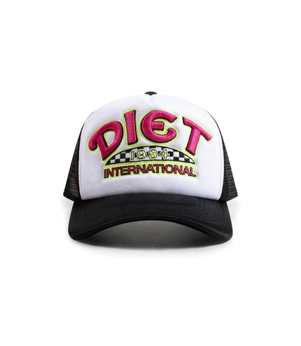 DIET STARTS MONDAY INTERNATIONAL TRUCKER HAT - WHITE/BLACK DIETSTARTSMONDAY