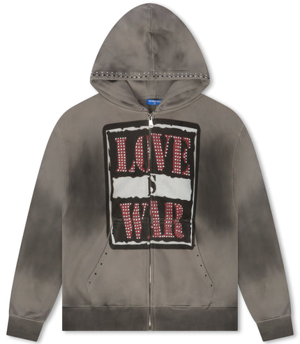 Sadboysaga Love is War Hoodie - Washed Black