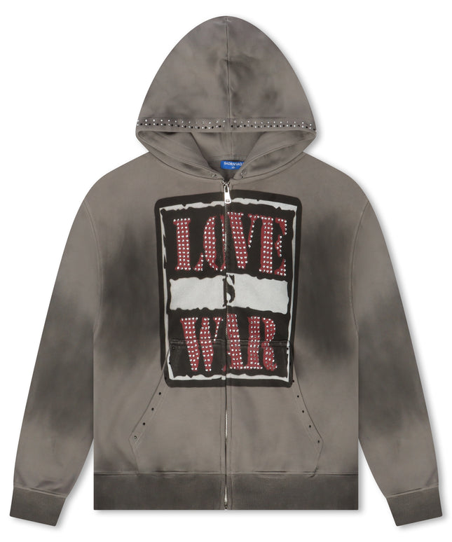Sadboysaga Love is War Hoodie - Washed Black