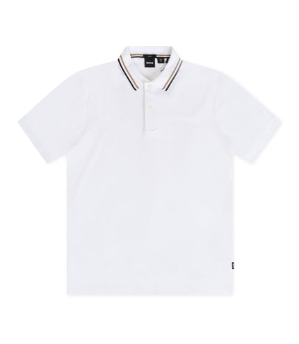 HUGO BOSS PENROSE SLIM FIT POLO - WHITE HUGO BOSS