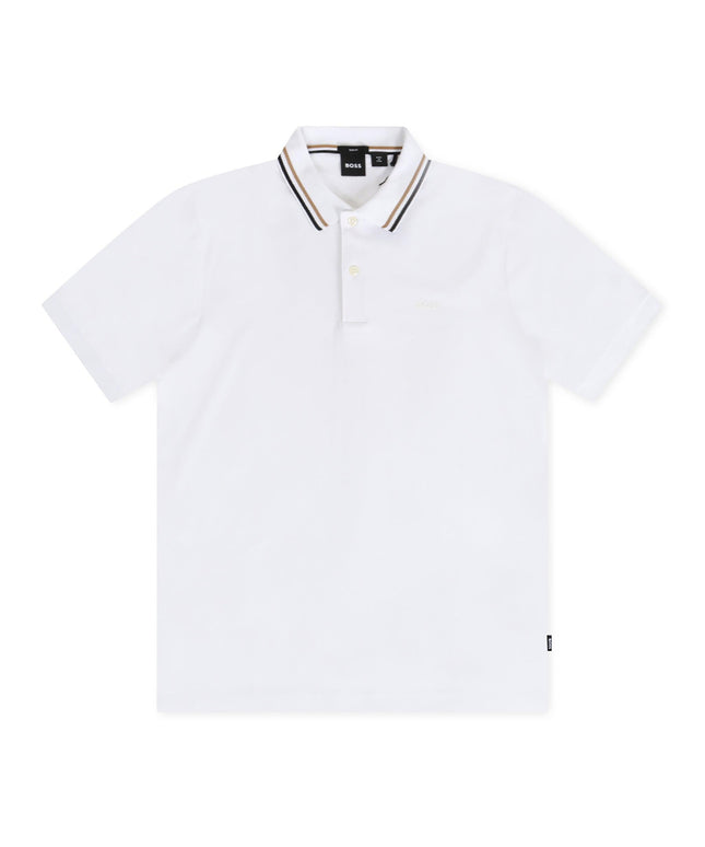 HUGO BOSS PENROSE SLIM FIT POLO - WHITE HUGO BOSS