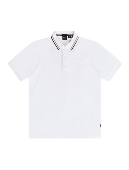 HUGO BOSS PENROSE SLIM FIT POLO - WHITE HUGO BOSS