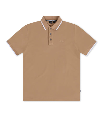 HUGO BOSS PARLAY REGULAR FIT POLO - BEIGE HUGO BOSS