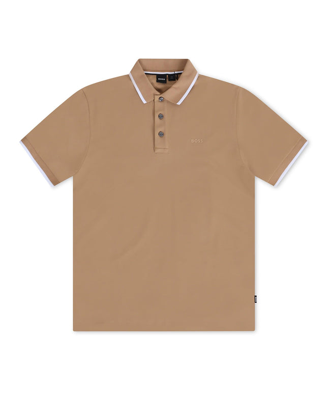 HUGO BOSS PARLAY REGULAR FIT POLO - BEIGE HUGO BOSS
