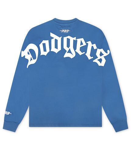 Pro Standard Dodgers Script Lightweight Wingspan Crewneck - Blue