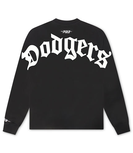 Pro Standard Dodgers Script Lightweight Wingspan Crewneck - Black