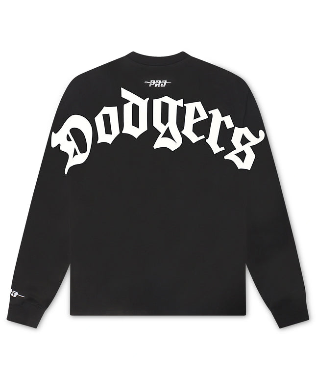 Pro Standard Dodgers Script Lightweight Wingspan Crewneck - Black