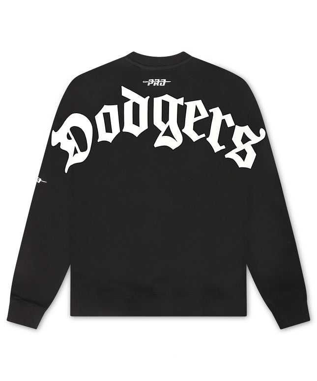 Pro Standard Dodgers Script Wingspan Crewneck - Black