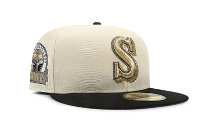 New Era 5950 Seattle Mariners 30th Anniversary Hat - Chrome/Gold