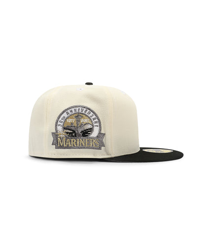 New Era 5950 Seattle Mariners 30th Anniversary Hat - Chrome/Gold
