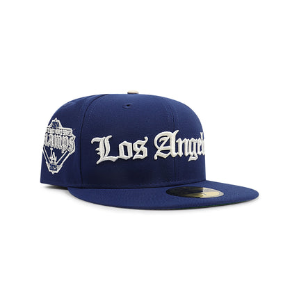 New Era 5950 Dodgers Champions Script Hat - Royal Blue