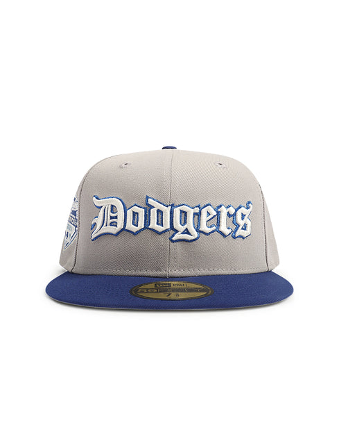 New Era 5950 Dodgers Champions Script Hat - Grey