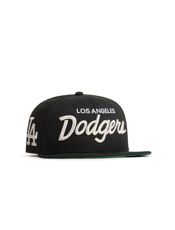 NEW ERA 5950 LA DODGERS SIDE LOGO HAT - BLACK/METALLIC SILVER NEW ERA