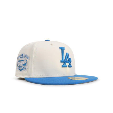 New Era 5950 Dodgers 40Th Anniversary Hat - Chrome/Southwest Blue - Denim Exchange 