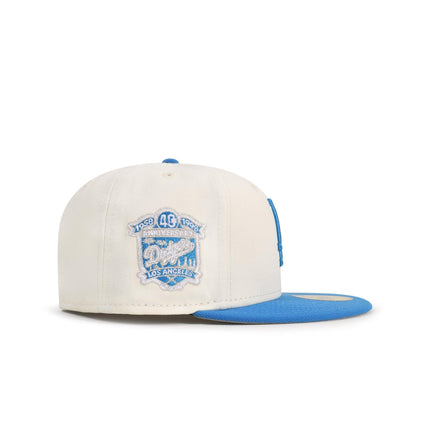 NEW ERA 5950 DODGERS 40TH ANNIVERSARY HAT - CHROME/SOUTHWEST BLUE NEW ERA