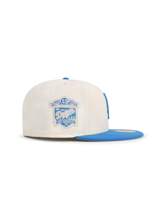 NEW ERA 5950 DODGERS 40TH ANNIVERSARY HAT - CHROME/SOUTHWEST BLUE NEW ERA