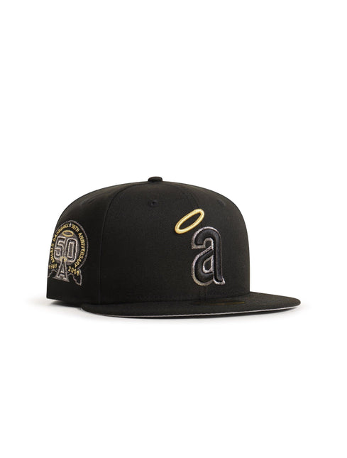 New Era 5950 Angels 50TH Anniversary Hat - Black - Denim Exchange 