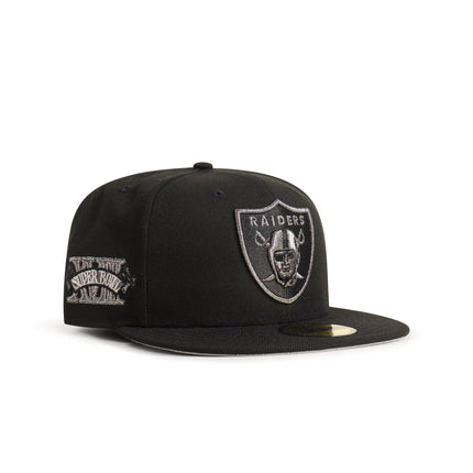New Era 5950 Raiders XVIII Super Bowl Hat - Black - Denim Exchange 