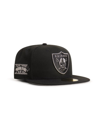 New Era 5950 Raiders XVIII Super Bowl Hat - Black - Denim Exchange 