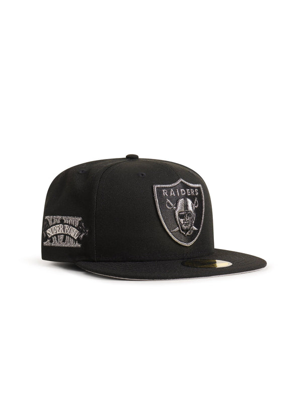 New Era 5950 Raiders XVIII Super Bowl Hat - Black - Denim Exchange 