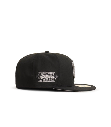 New Era 5950 Raiders XVIII Super Bowl Hat - Black - Denim Exchange 