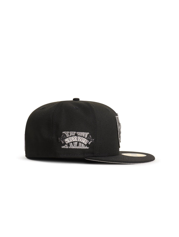 New Era 5950 Raiders XVIII Super Bowl Hat - Black - Denim Exchange 