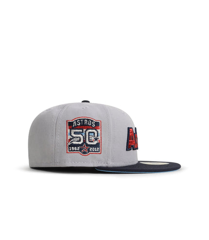 New Era 5950 Houston Astros 50TH Anniversary Hat - Gray/Navy - Denim Exchange 