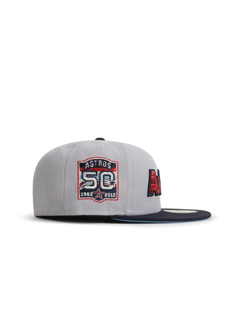 New Era 5950 Houston Astros 50TH Anniversary Hat - Gray/Navy - Denim Exchange 