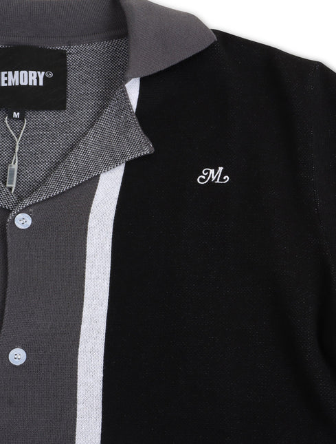 Memory Lane All Team Knit Button Down Shirt - Black - Denim Exchange 