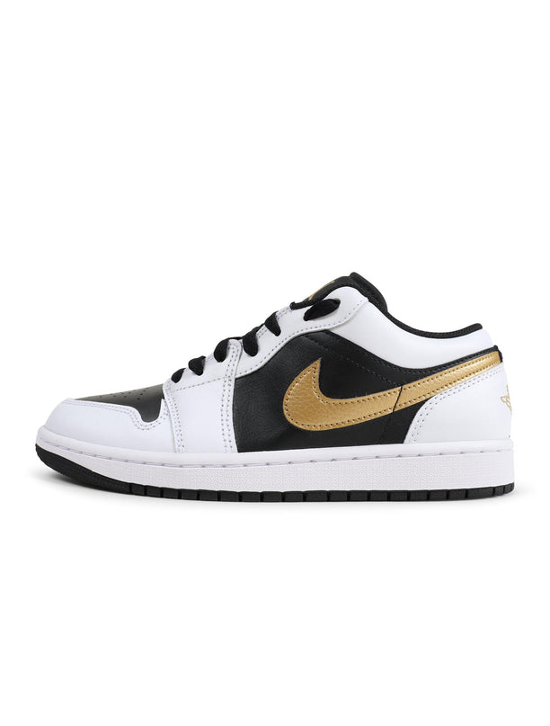 Air Jordan Mens 1 Low - White/Metallic Gold-Black - Denim Exchange 