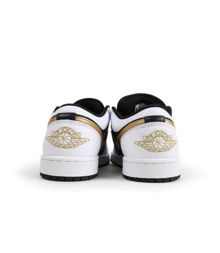 Air Jordan Mens 1 Low - White/Metallic Gold-Black - Denim Exchange 