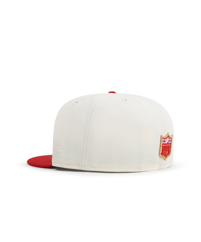 New Era 5950 San Francisco 49ers XXIII Super Bowl Patch Hat - Chrome/Red - Denim Exchange