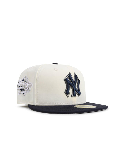 New Era 5950 New York Yankees World Series Patch Hat - Chrome/Navy - Denim Exchange 