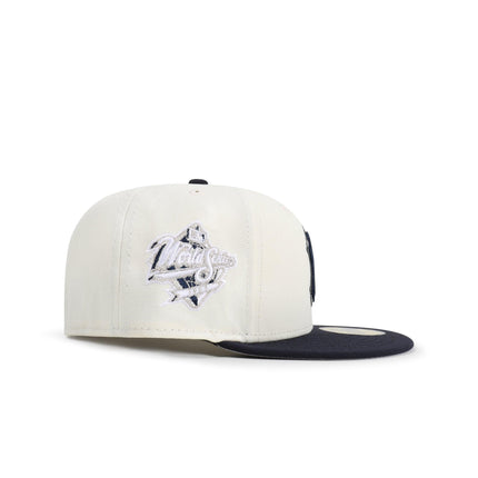 New Era 5950 New York Yankees World Series Patch Hat - Chrome/Navy - Denim Exchange 