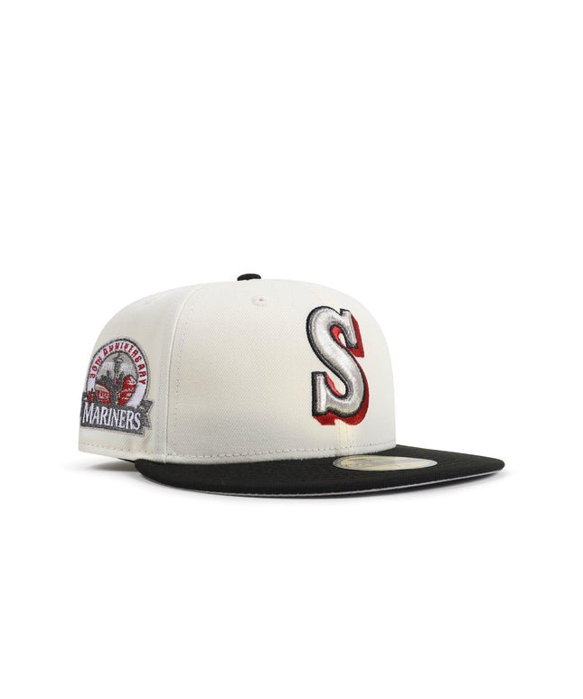New Era 5950 Seattle Mariners 30th Anniversary Patch Hat - Chrome/Red - Denim Exchange