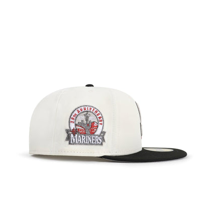 New Era 5950 Seattle Mariners 30th Anniversary Patch Hat - Chrome/Red - Denim Exchange 