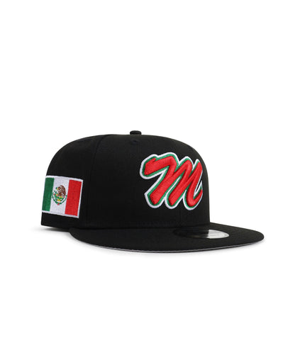 New Era 950 Mexico Cursive Snapback - Black/Red - Denim Exchange 