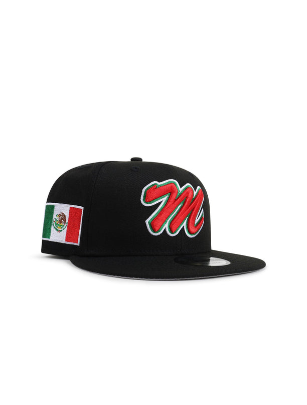 New Era 950 Mexico Cursive Snapback - Black/Red - Denim Exchange 