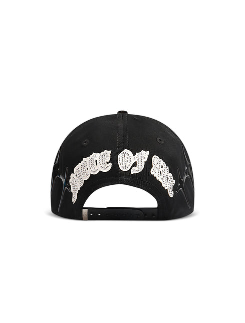 Black baseball cap shown from the back, featuring a large white embroidered graphic spelling 'MAD MAX' across the crown.