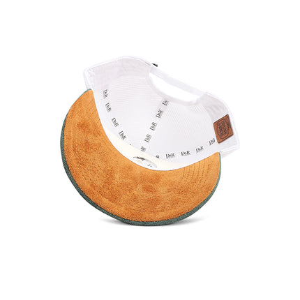 Drunk & Rich Suede Trucker Hat - White/Green