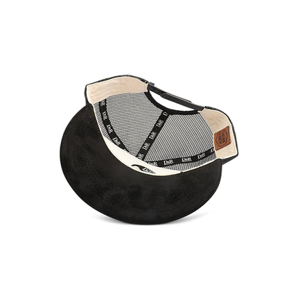 Drunk & Rich Suede Trucker Hat - Cream/Black